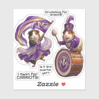 Guinea Pigs Marching Band, Bass Drum, Colorguard Sticker