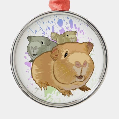 Guinea Pigs Metal Ornament