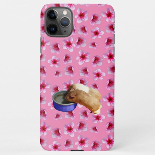 Guinea Pigs On Pink Blossoms  iPhone 11Pro Max Case