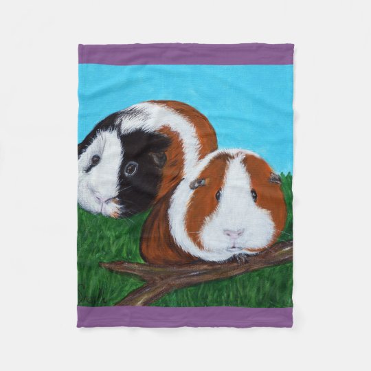 Guinea Pigs Painting Fleece Blanket