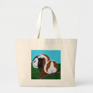 Guinea Pigs Painting Large Tote Bag