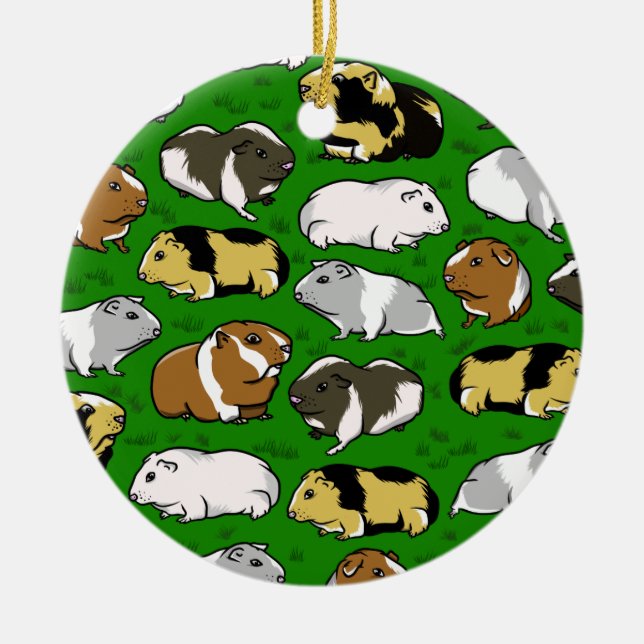 Guinea pigs pattern ceramic ornament (Front)