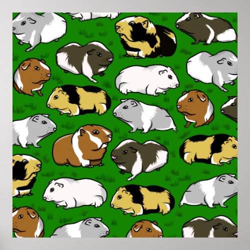 Guinea pigs pattern poster