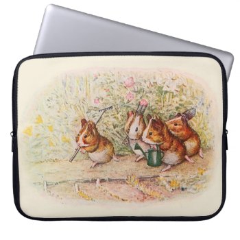 Guinea Pigs Planting In The Garden Laptop Sleeve by kidslife at Zazzle