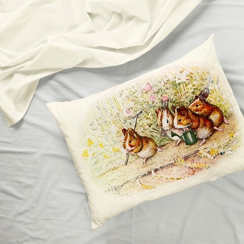 Guinea Pigs Planting in the Garden Lumbar Pillow