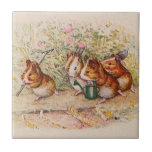 Guinea Pigs Planting In The Garden Tile at Zazzle