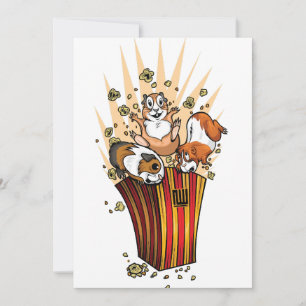 Guinea Pigs Popcorn Invitation