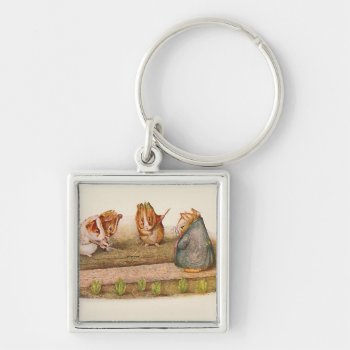Guinea Pigs Tending Garden Keychain by kidslife at Zazzle