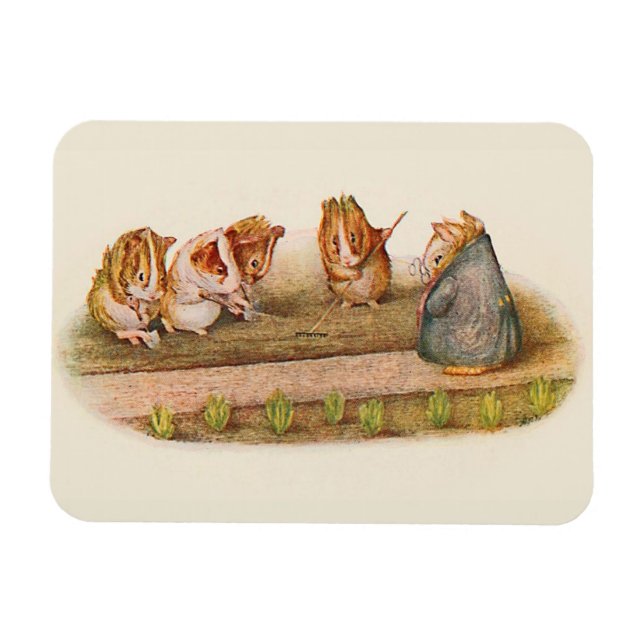 Guinea Pigs Tending Garden Magnet (Horizontal)