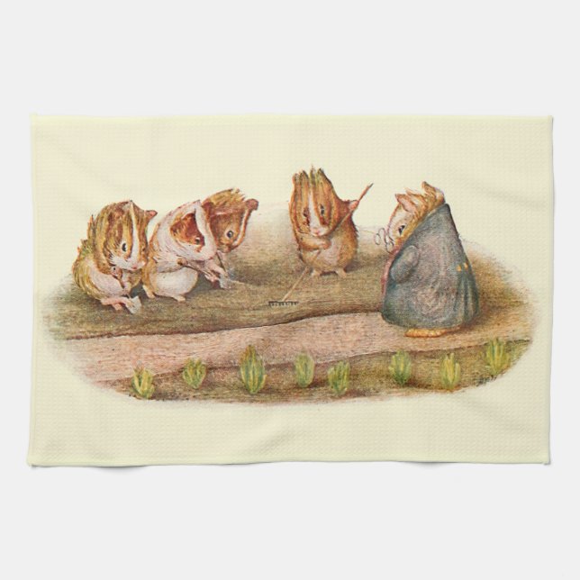Guinea Pigs Tending the Garden Kitchen Towel (Horizontal)