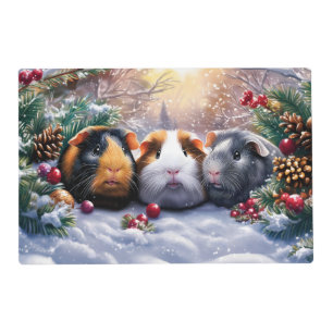 Guinea Pigs Winter Wonderland Placemat
