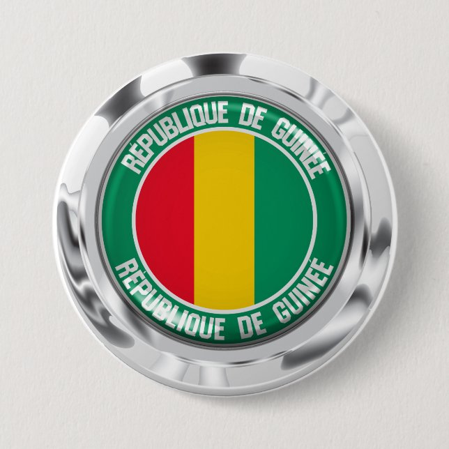 Guinea Round Emblem Button (Front)