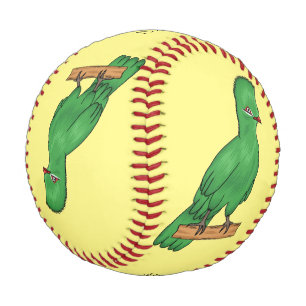 Guinea turaco bird cartoon illustration baseball