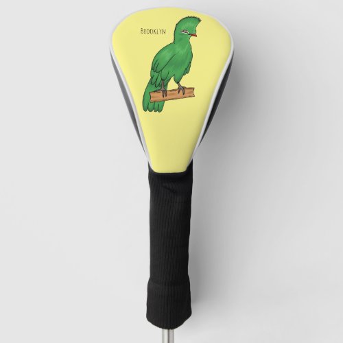 Guinea turaco bird cartoon illustration golf head cover