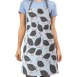 Guineafowl Fun Bird Pattern Apron<br><div class="desc">A cute pattern of Guinea Fowl on a light blue background.</div>