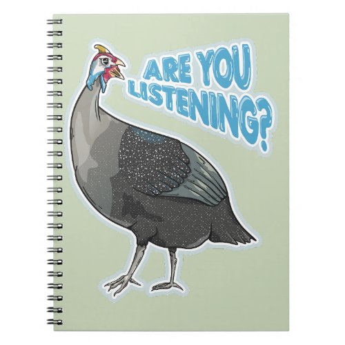 Guineafowl Funny loud bird cartoon Notebook