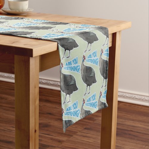 Guineafowl Funny loud bird cartoon Short Table Runner