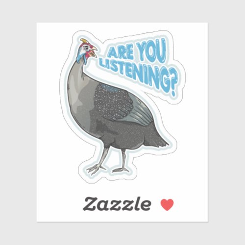 Guineafowl Funny loud bird cartoon Sticker