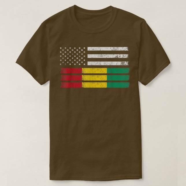 Guinean American Flag USA Guinea T-Shirt (Design Front)