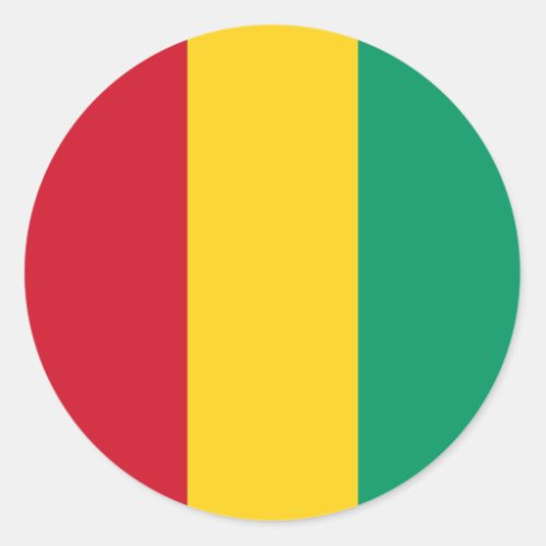 Guinean Flag Flag of Guinea Classic Round Sticker