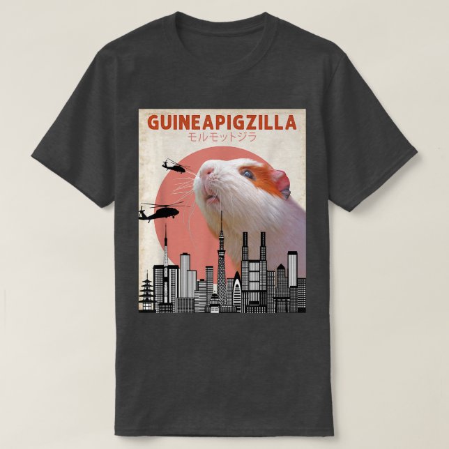 Guineapigzilla Funny Guinea Pig  T-Shirt (Design Front)