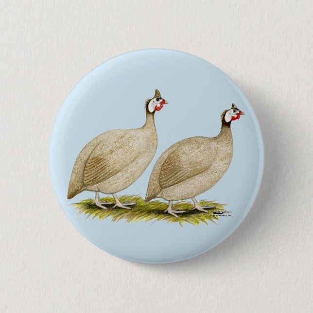 Guineas Buff Dundotte Fowl Button (Front)