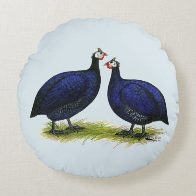 Guineas Royal Purple Pair Round Pillow (Front)