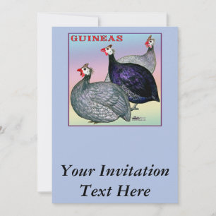 Guineas Three Fowl Invitation