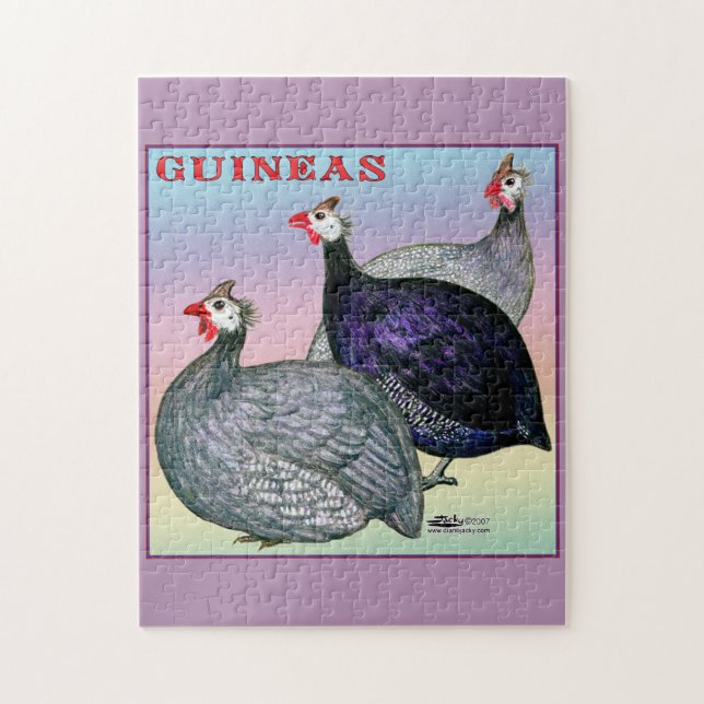 Guineas Three Fowl Jigsaw Puzzle (Vertical)