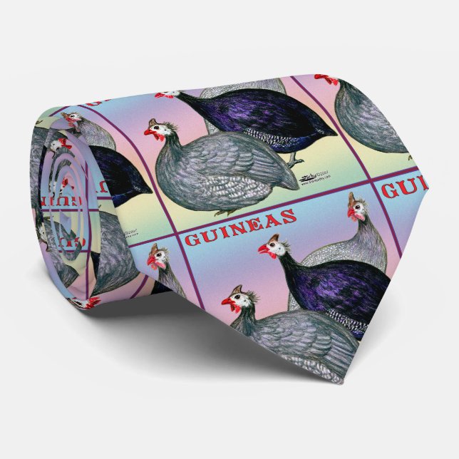 Guineas Three Fowl Neck Tie (Rolled)
