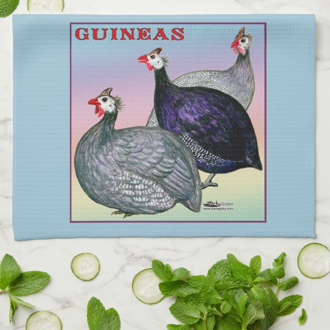 guineas Three Fowl Towel (Folded)
