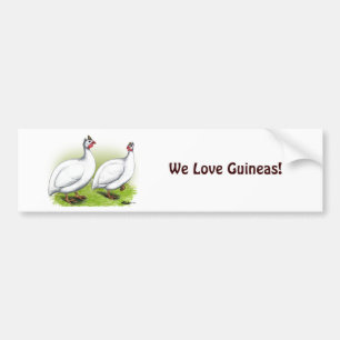 Guineas: White Bumper Sticker