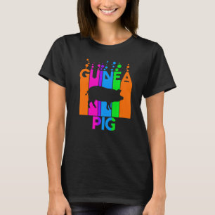 Guines Pig Animal Rainbow Bubble With Silhouette T-Shirt
