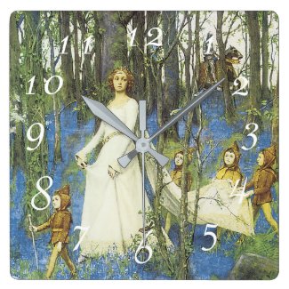 Guinevere and Sir Lancelot Fairy Tale Square Wall Clock