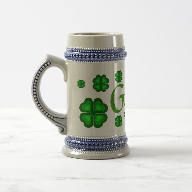 Guinness Ale Irish, Ireland shamrock, clover Beer Stein (Left)