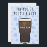 Guinness Birthday card, "Good head" Rude card<br><div class="desc">Guinness Birthday card,  "Good head" Rude card,  Funny Birthday Card,  Card for Boyfriend/Girlfriend,  Birthday gift</div>
