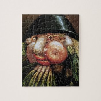 Guiseppe Arcimboldo; The Green Grocer  Vegetables Jigsaw Puzzle by HistoryinBW at Zazzle