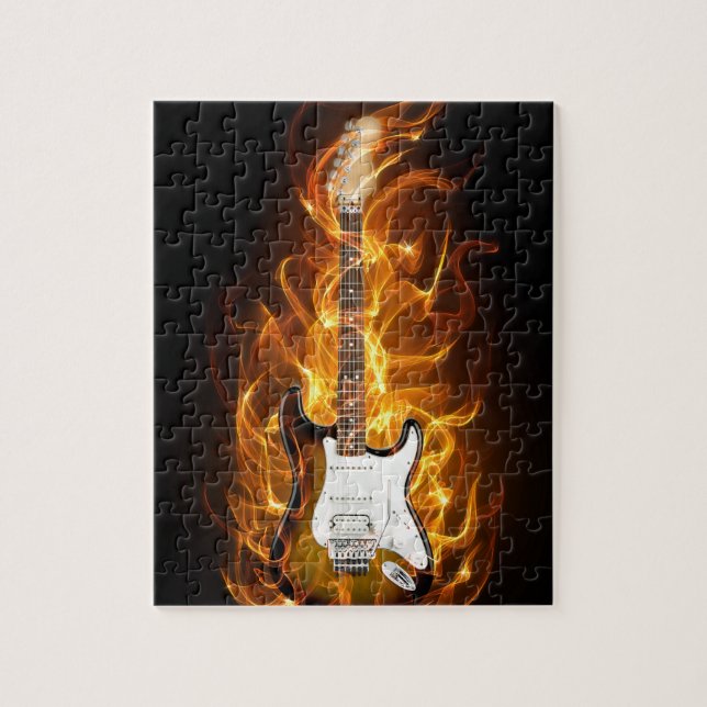 Guitair Flames Jigsaw Puzzle (Vertical)