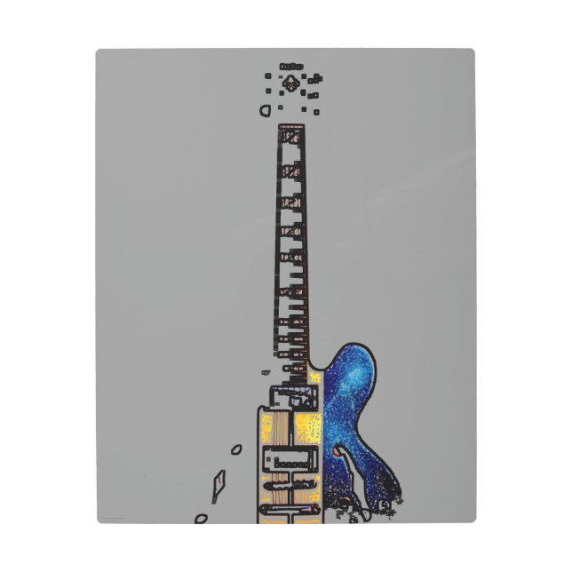 Guitar 4 16x20 (40x50cm) wamecna metal print (Front)