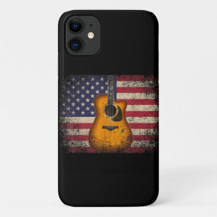 Guitar 4th of July Gift American Flag USA - Countr iPhone 11 Case