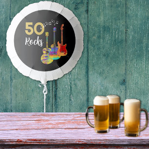Guitar 50th birthday party 50 rocks balloon