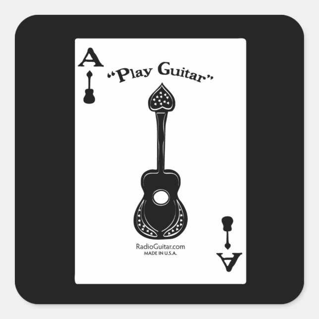 Guitar Ace Square Sticker (Front)