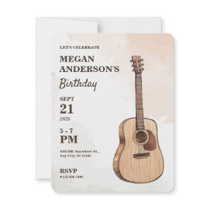 Guitar Acoustic art  Invitation