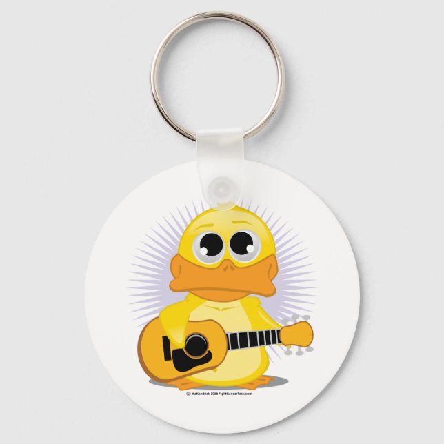 Guitar (Acoustic) Duck Keychain (Front)