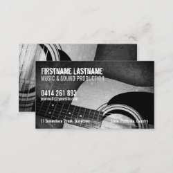 Guitar Acoustic Grunge Music Business card
