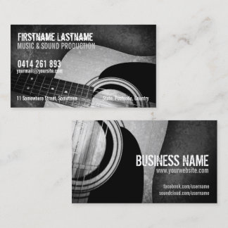 Guitar Acoustic Grunge Music Business card