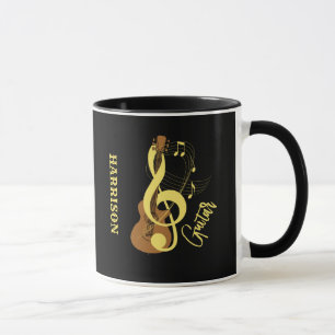 Guitar Acoustic Music Notes Personalized Mug