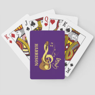 Guitar Acoustic Music Notes Personalized Poker Cards