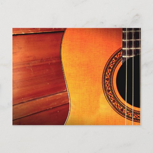 Guitar Acoustic Musical Instrument Postcard