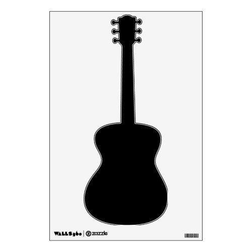 guitar acoustic silhouette black wall decal